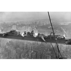 Construction Workers Resting on Steel Beam Above Manhattan