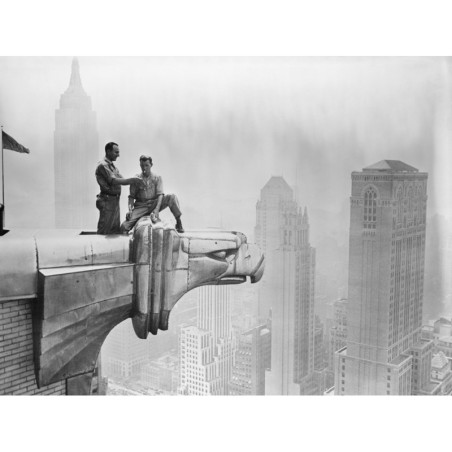 Workmen Smoking Atop Gargoyle