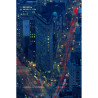 USA, New York City City, intersection, dusk